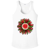 Watermelon Sunflower Summer Peace Love Watermelon Lover Gift Ladies PosiCharge Competitor Racerback Tank