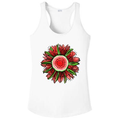 Watermelon Sunflower Summer Peace Love Watermelon Lover Gift Ladies PosiCharge Competitor Racerback Tank