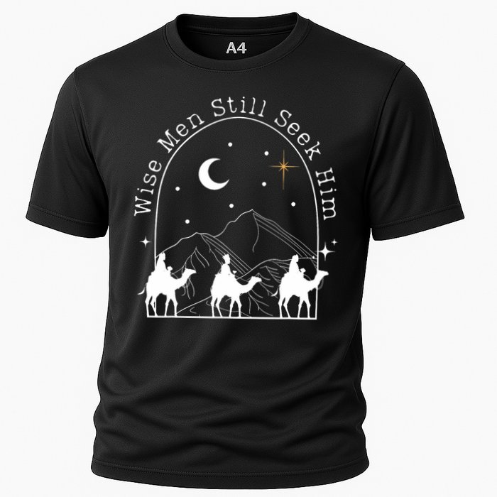 Wise Still Seek Him Christian Christmas Jesus Design Cooling Performance Crew T-Shirt