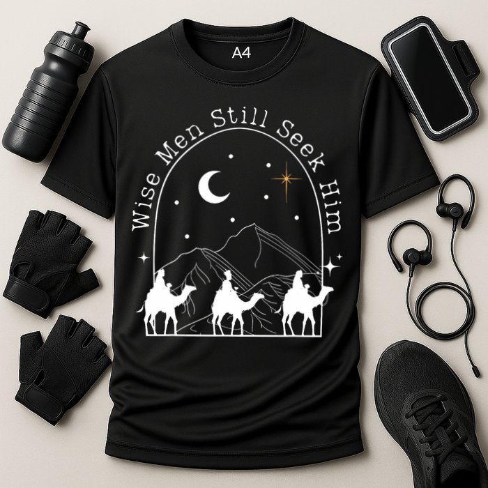 Wise Still Seek Him Christian Christmas Jesus Design Cooling Performance Crew T-Shirt