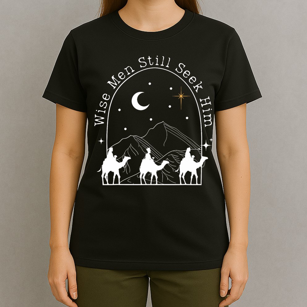 Wise Still Seek Him Christian Christmas Jesus Design T-Shirt