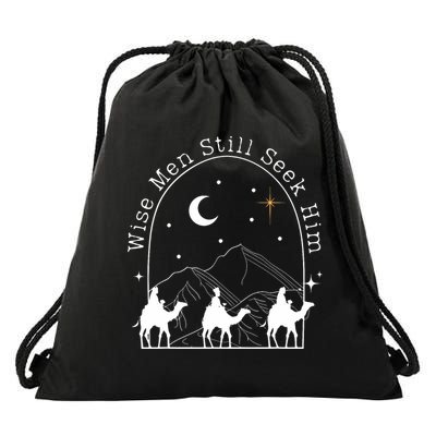 Wise Still Seek Him Christian Christmas Jesus Design Drawstring Bag