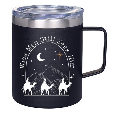 Wise Still Seek Him Christian Christmas Jesus Design 12oz Stainless Steel Coffee Mug