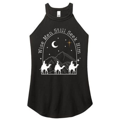 Wise Still Seek Him Christian Christmas Jesus Design Women's Perfect Tri Rocker Tank