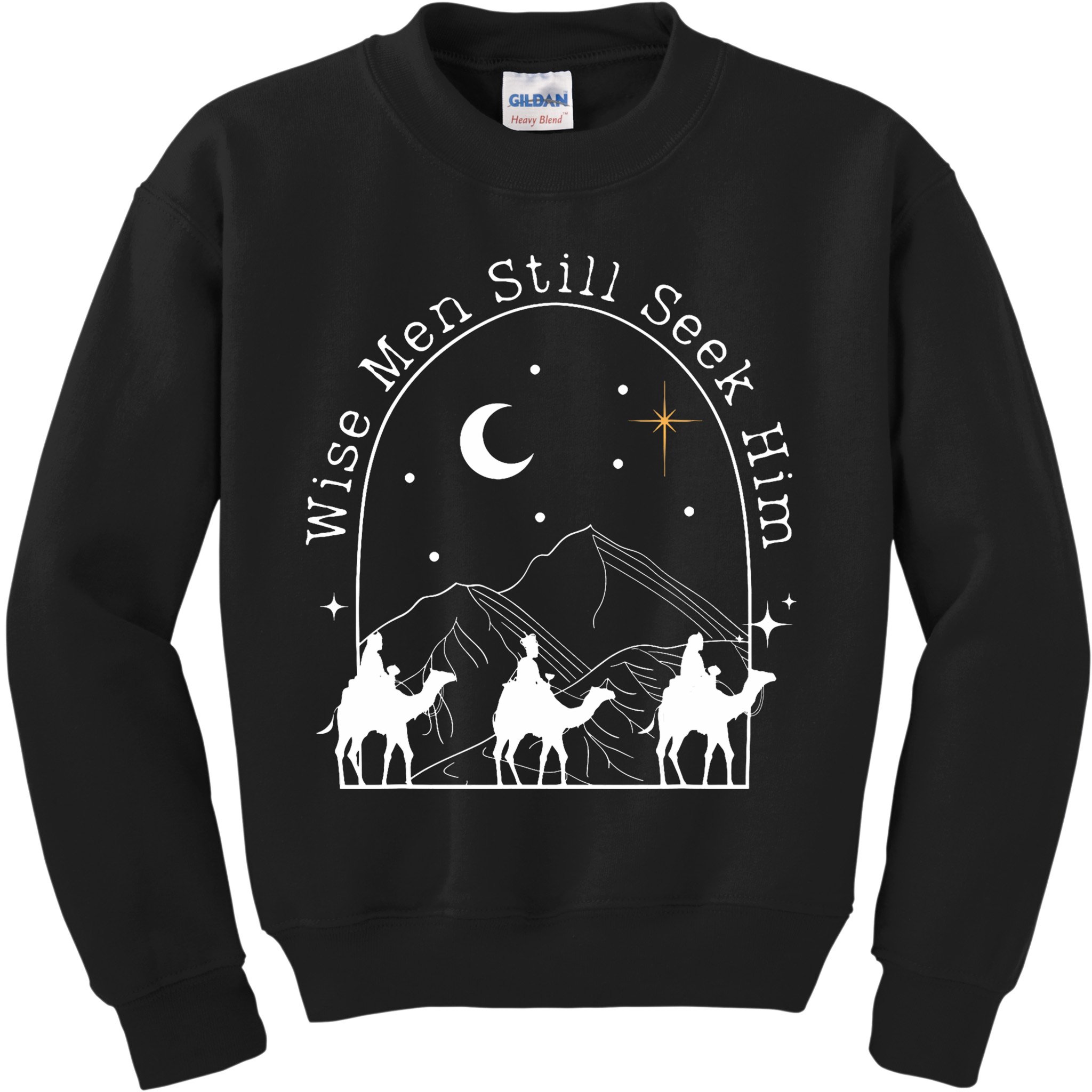 Wise Still Seek Him Christian Christmas Jesus Design Kids Sweatshirt