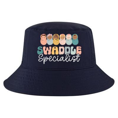 Women Swaddle Specialist Funny NICU Nurse Saying Groovy Mom Baby Cool Comfort Performance Bucket Hat