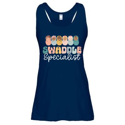 Women Swaddle Specialist Funny NICU Nurse Saying Groovy Mom Baby Ladies Essential Flowy Tank