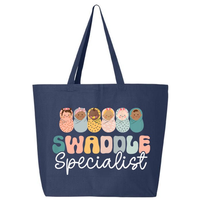 Women Swaddle Specialist Funny NICU Nurse Saying Groovy Mom Baby 25L Jumbo Tote