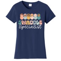 Women Swaddle Specialist Funny NICU Nurse Saying Groovy Mom Baby Women's T-Shirt