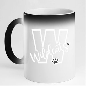 Wildcats School Sports Fan Team Spirit Football Baseball Gift 11oz Black Color Changing Mug