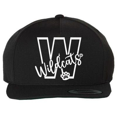 Wildcats School Sports Fan Team Spirit Football Baseball Gift Wool Snapback Cap