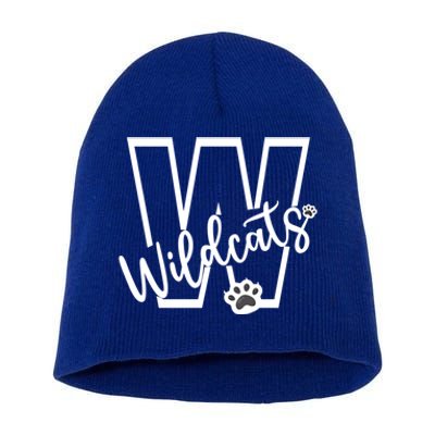 Wildcats School Sports Fan Team Spirit Football Baseball Gift Short Acrylic Beanie