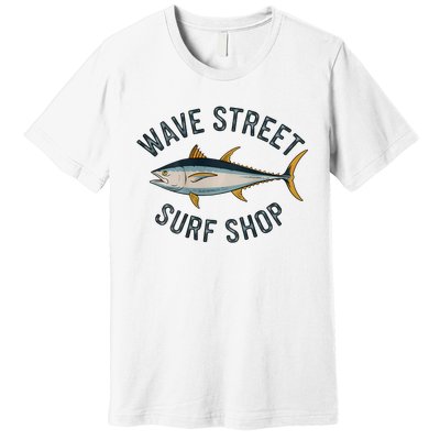 Wave Street Surf Shop Yellow Fin Tuna Graphic Fishing Premium T-Shirt