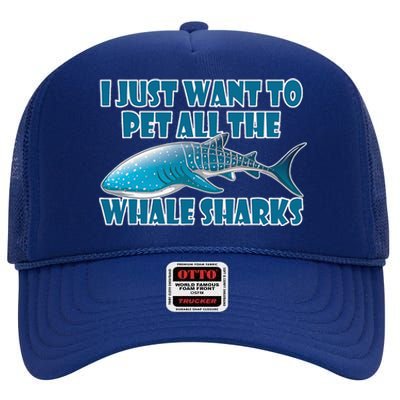 Whale Shark Sea Animals Gift High Crown Mesh Back Trucker Hat