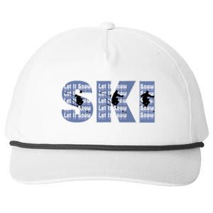 Winter Sports Ski Funny Gift For Mom Dad Snapback Five-Panel Rope Hat