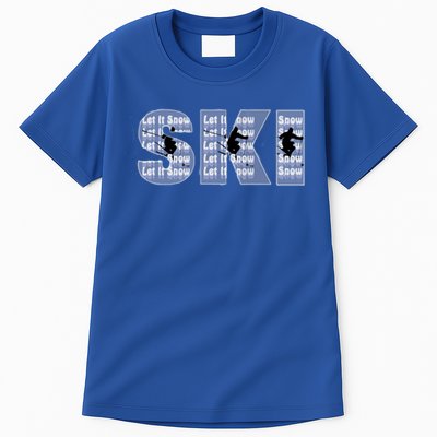 Winter Sports Ski Funny Gift For Mom Dad Tall T-Shirt