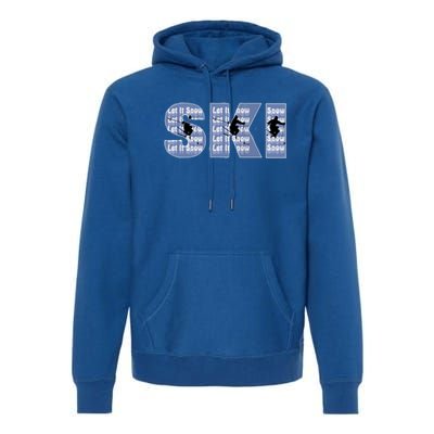 Winter Sports Ski Funny Gift For Mom Dad Premium Hoodie