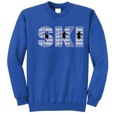 Winter Sports Ski Funny Gift For Mom Dad Tall Sweatshirt