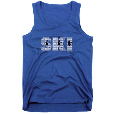 Winter Sports Ski Funny Gift For Mom Dad Tank Top