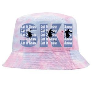 Winter Sports Ski Funny Gift For Mom Dad Tie-Dyed Bucket Hat