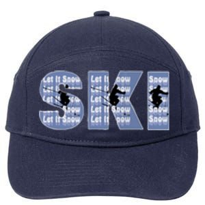 Winter Sports Ski Funny Gift For Mom Dad 7-Panel Snapback Hat