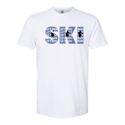 Winter Sports Ski Funny Gift For Mom Dad Softstyle CVC T-Shirt