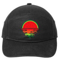 Watermelon Summer Sunset Water Fruit Sunset Watermelon 7-Panel Snapback Hat