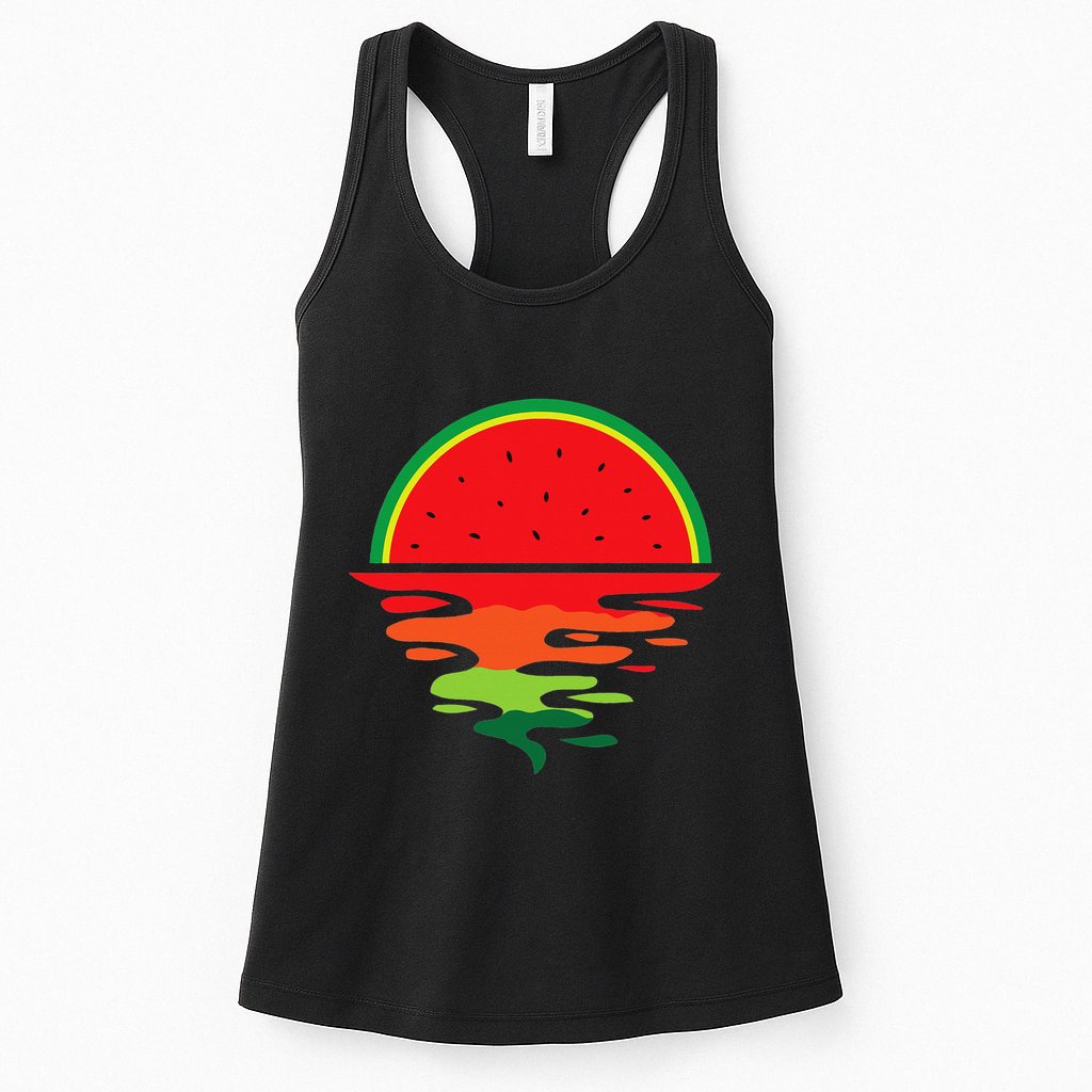 Watermelon Summer Sunset Water Fruit Sunset Watermelon Womens Tank Top