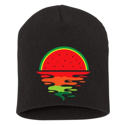 Watermelon Summer Sunset Water Fruit Sunset Watermelon Short Acrylic Beanie