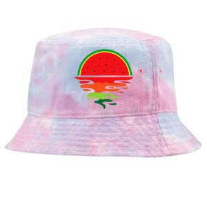 Watermelon Summer Sunset Water Fruit Sunset Watermelon Tie-Dyed Bucket Hat