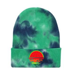 Watermelon Summer Sunset Water Fruit Sunset Watermelon Tie Dye 12in Knit Beanie