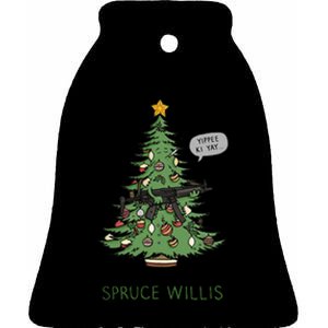 Willis spruce Scary Xmas tree Family Pajamas  Ceramic Bell Ornament