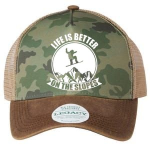 Winter Sport Snowboarding Life Is Better On The Slopes Gift Legacy Tie Dye Trucker Hat