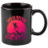 Winter Sport Snowboarding Life Is Better On The Slopes Gift 11oz C Handle Ceramic Mug
