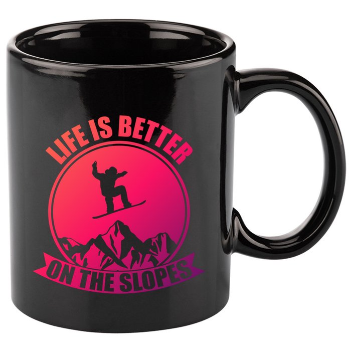 Winter Sport Snowboarding Life Is Better On The Slopes Gift 11oz C Handle Ceramic Mug