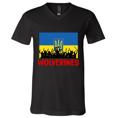 Wolverines Soldier Support Peace Stand Up V-Neck T-Shirt