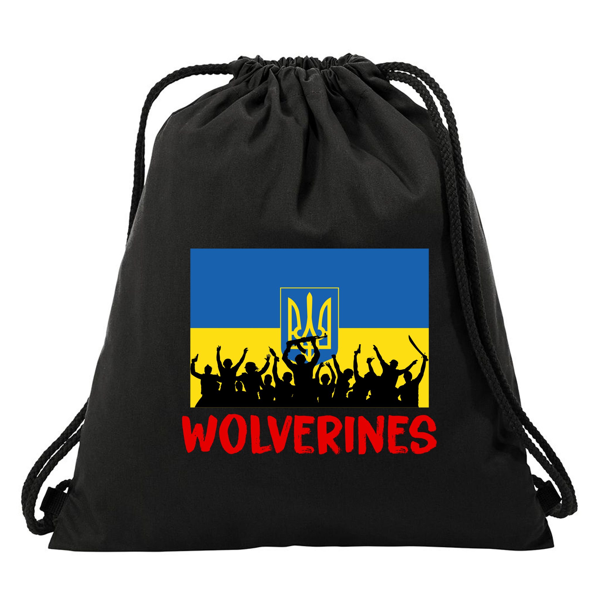 Wolverines Soldier Support Peace Stand Up Drawstring Bag