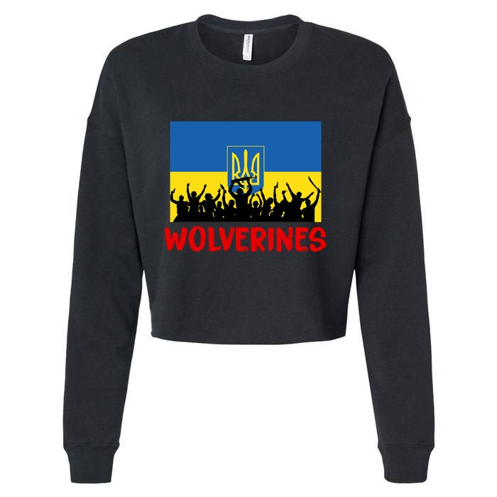 Wolverines Soldier Support Peace Stand Up Cropped Pullover Crew