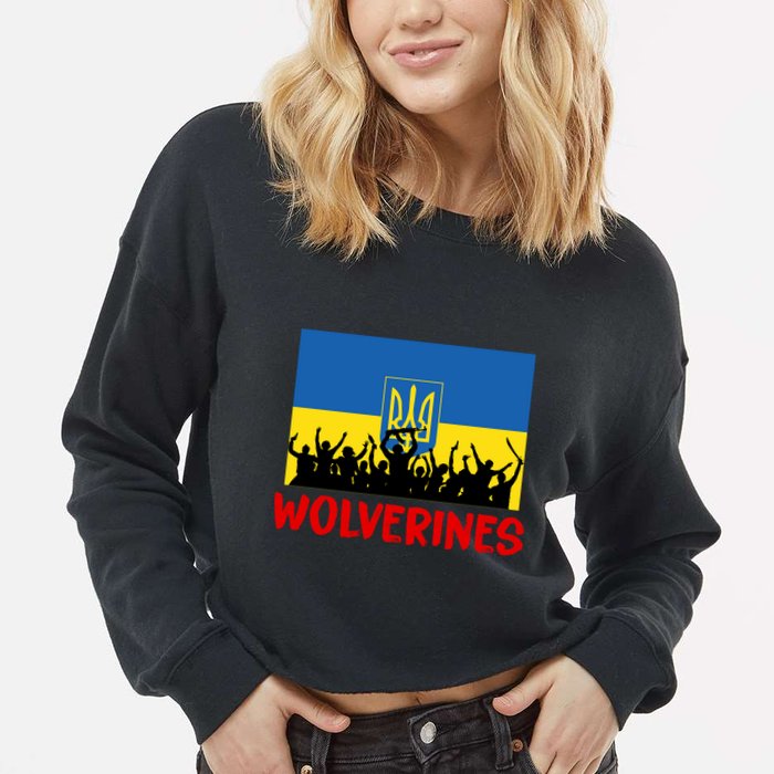 Wolverines Soldier Support Peace Stand Up Cropped Pullover Crew