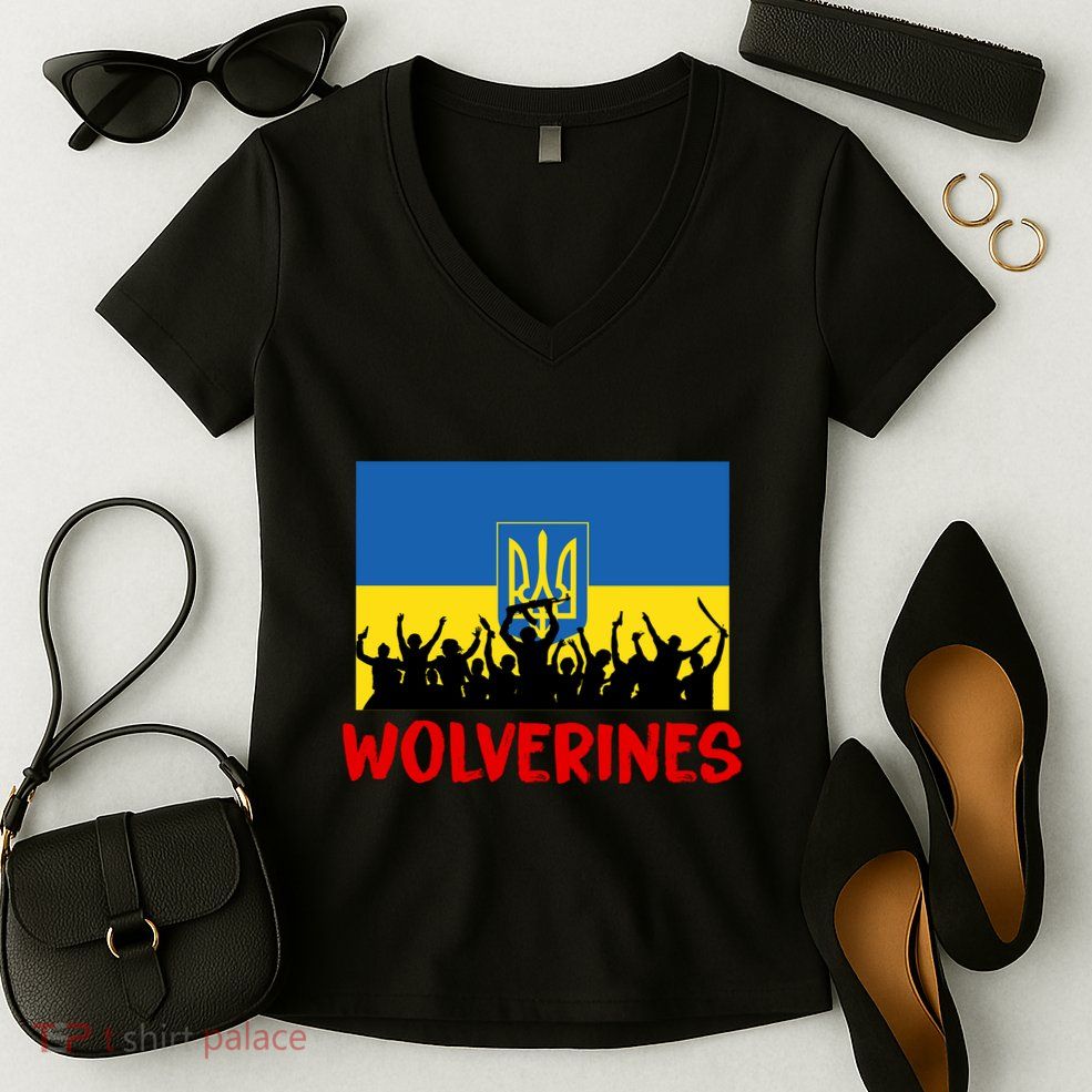 Wolverines Soldier Support Peace Stand Up Women's V-Neck T-Shirt