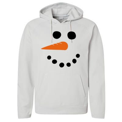 Winter Snowman Snow Face Performance Fleece Hoodie