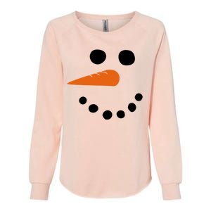 Winter Snowman Snow Face Womens California Wash Sweatshirt