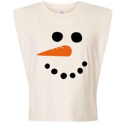 Winter Snowman Snow Face Garment-Dyed Women's Muscle Tee