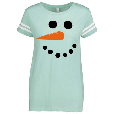 Winter Snowman Snow Face Enza Ladies Jersey Football T-Shirt