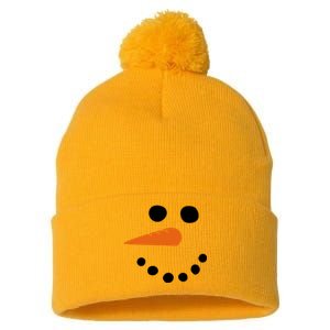 Winter Snowman Snow Face Pom Pom 12in Knit Beanie