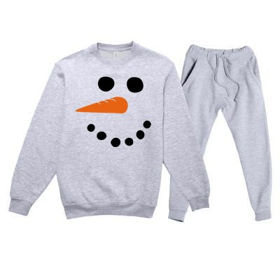 Winter Snowman Snow Face Premium Crewneck Sweatsuit Set