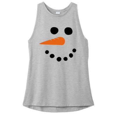 Winter Snowman Snow Face Ladies PosiCharge Tri-Blend Wicking Tank