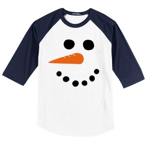 Winter Snowman Snow Face Baseball Sleeve Shirt