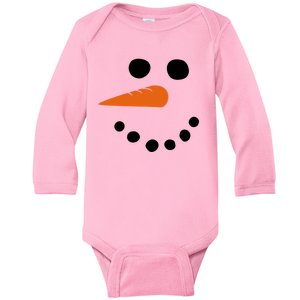 Winter Snowman Snow Face Baby Long Sleeve Bodysuit