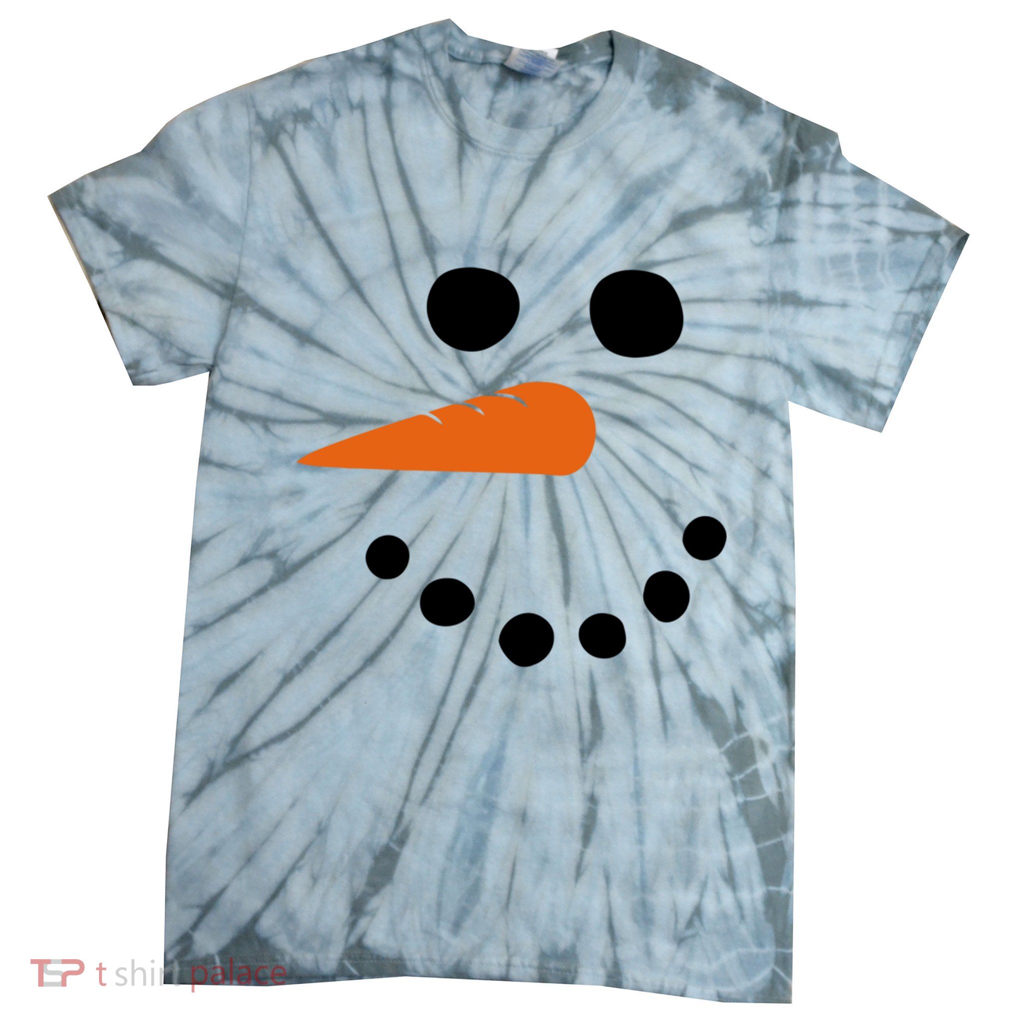 Winter Snowman Snow Face Tie-Dye T-Shirt